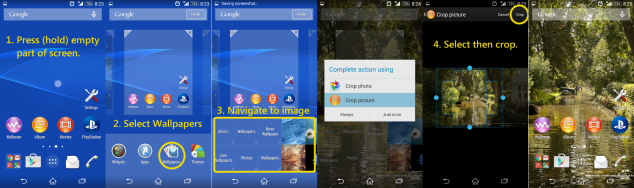 How to set Xperia Z3 home screen background step by step